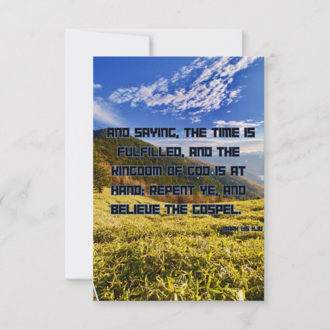 Cartão Saudação de Pic de Escritura de Bíblia do Mark 1:1 (Frente)