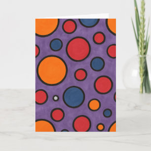Cartão Saudação de Polka-Dot Vermelho e Laranja