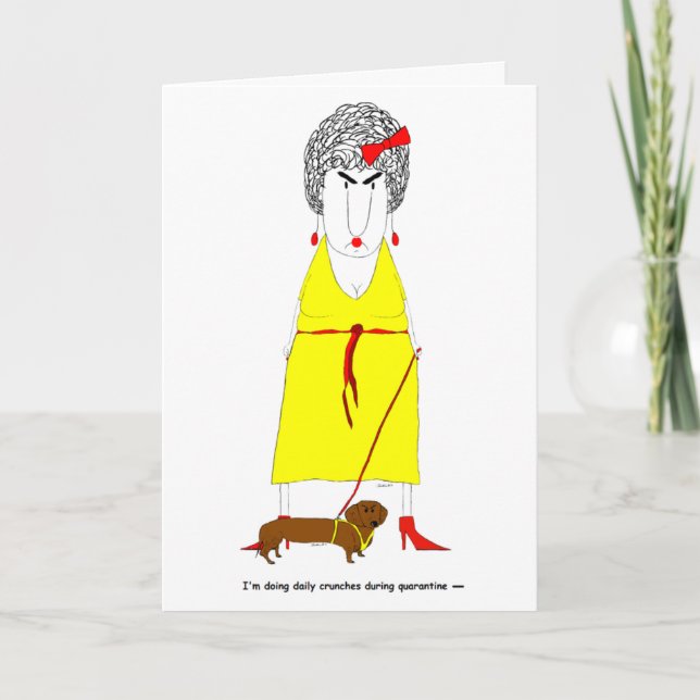 Cartão Saudação de Quarentena Engraçado COVID-19 (Frente)