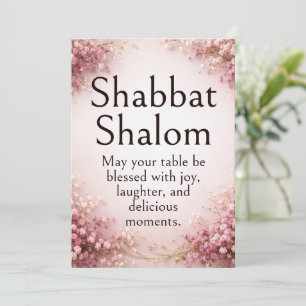 Cartão Saudação de Shabat Shalom, Respiração de Bebê Roxo