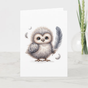 Cartão Saudação de Vazio de Ocasião Fluffy Owl