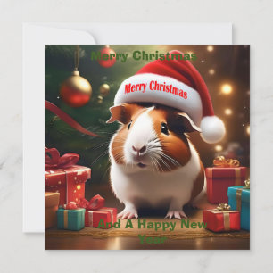 Cartão Saudação do porco de Natal