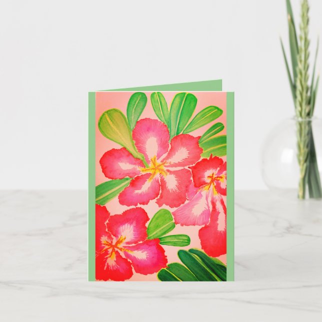 Cartão Saudação do Vazio de Aquarela do Deserto Rosa (Frente)