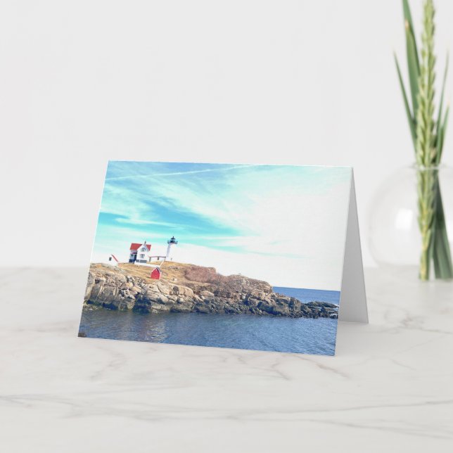 Cartão Saudação do Vazio de Fotografias do Farol de Nubbl (Frente)