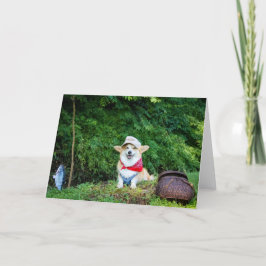 Cartão Saudação do vazio Pescador Corgi