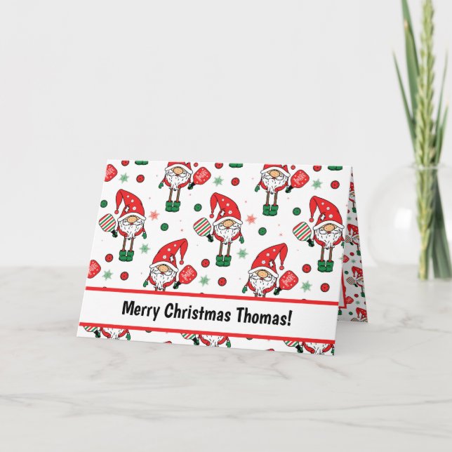 Cartão Saudação dobrada de panela de Natal (Frente)