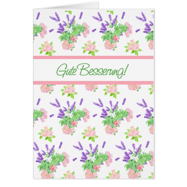 Cartão Saudação Floral Alemã Nostálgica Fica Bem (Frente)