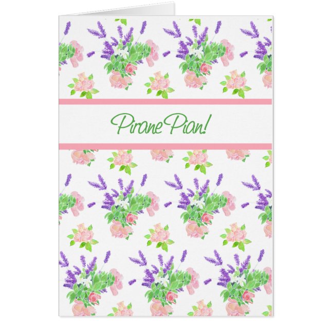 Cartão Saudação Floral Finlandesa Nostálgica Fica Bem (Frente)