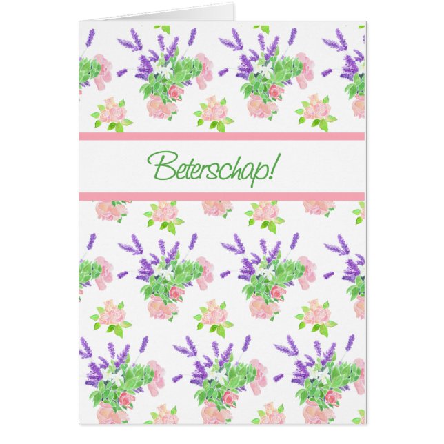 Cartão Saudação Floral Neerlandesa Nostálgica (Frente)