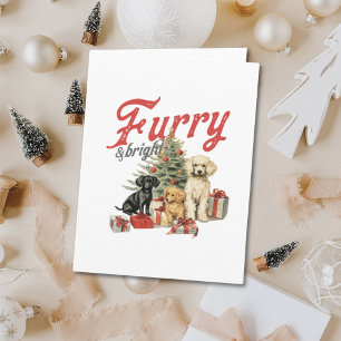 Cartão Saudação Ilustrada de Felicidade e Brilho de Natal