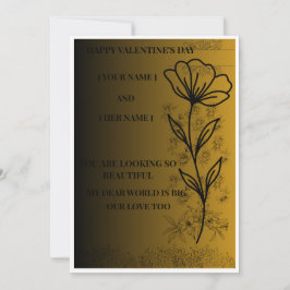 Cartão Saudação Mínima de Amor Romântico