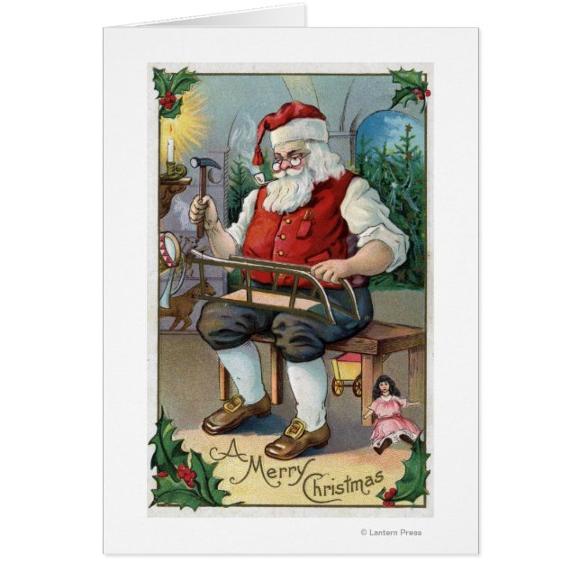 Cartão Saudação NatalEdifício Santa Sled (Frente)