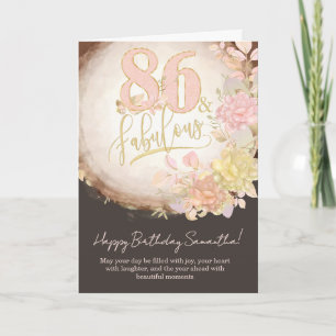 Cartão Saudação Personalizada com Foto Floral de Aniversá