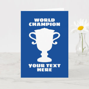 Cartão Saudação personalizada com silhueta de troféu de c