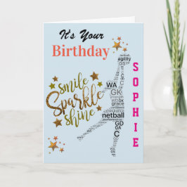 Cartão Saudação personalizada de aniversário do Netball