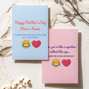 Cartão Saudação Personalizada Divertida Feliz Dia das Mãe