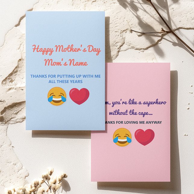 Cartão Saudação Personalizada Divertida Feliz Dia das Mãe (Criador carregado)