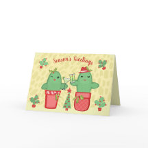 Saudação Personalizada do Casal Cactus de Natal