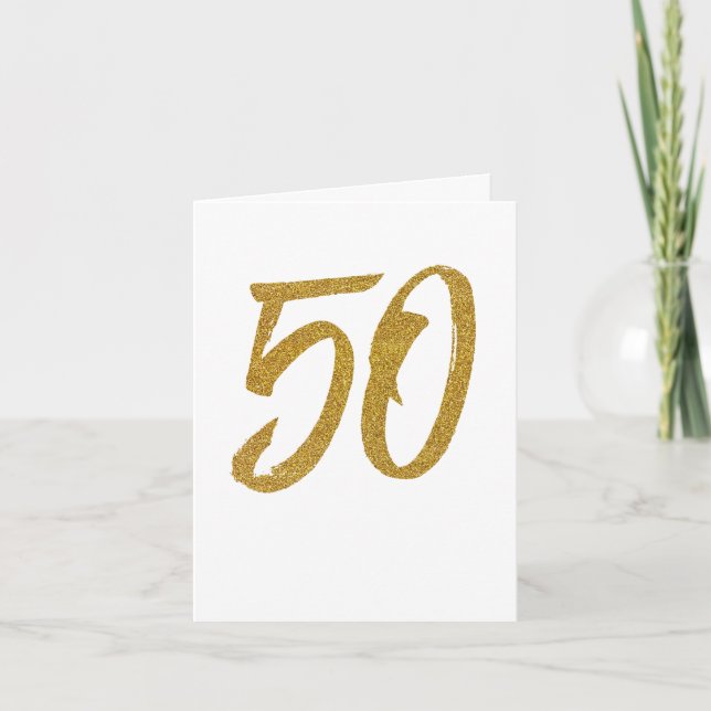 Cartão Saudação personalizada do ouro de 50 anos (Frente)