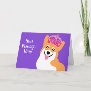 Cartão Saudação Personalizada Real Corgi