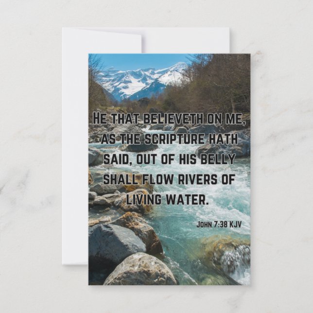 Cartão Saudação Pic de Escritura de Bíblia do John 7:38 K (Frente)