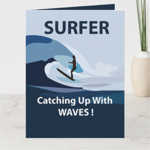 Cartão Saudação Surfer Beach Surfing