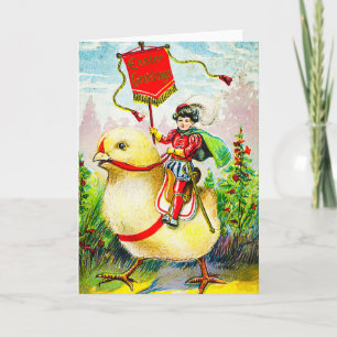 Cartão Saudações à Páscoa Whimsical: Cavaleiro sobre o Pi