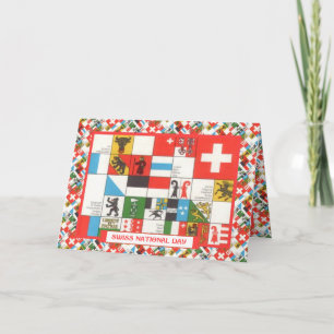Cartão Saudações ao Dia Nacional Suíço