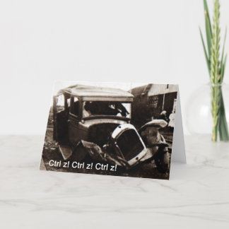 Cartão Saudações ao humor de batida do carro