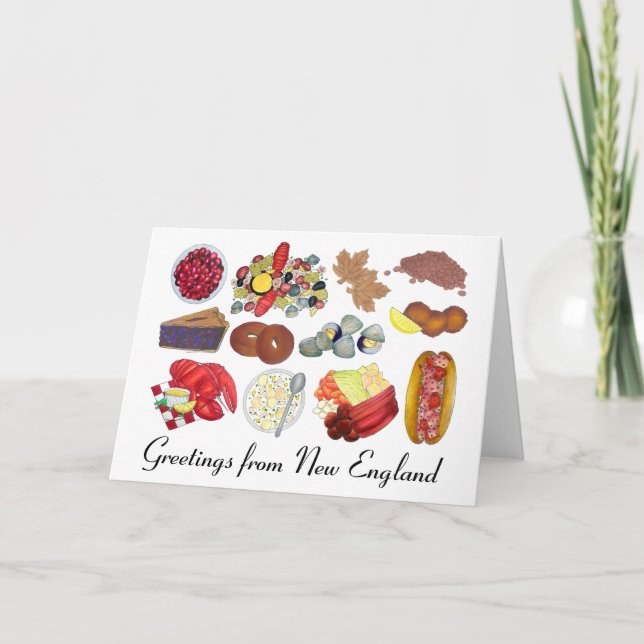 Cartão Saudações da cozinha Comida da Nova Inglaterra cos (Frente)