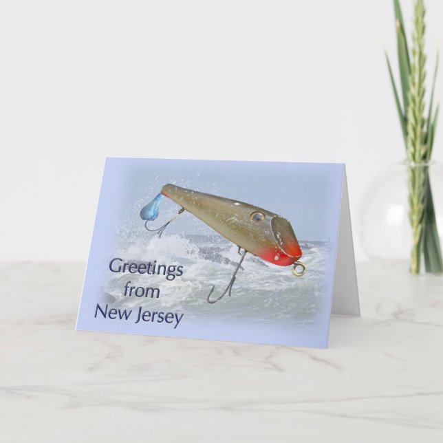 Cartão Saudações Da Pesca De Nova Jersey (Frente)