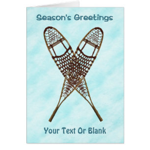 Cartão Saudações da temporada - Calçados de neve na neve