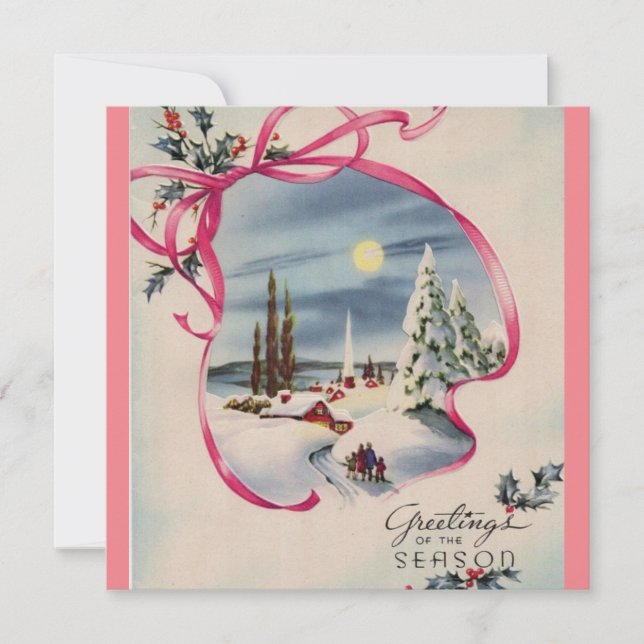 Cartão Saudações da temporada rosa (Frente)