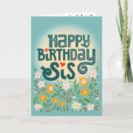 Cartão Saudações de aniversário para sua irmã fofinha é f