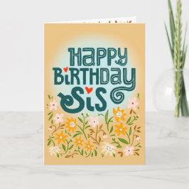 Cartão Saudações de aniversário para sua irmã fofinha irm