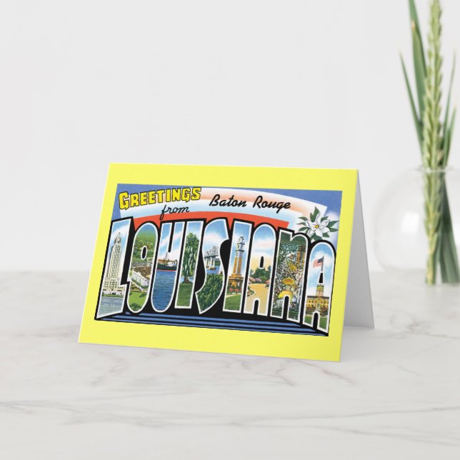 Cartão Saudações de Baton Rouge, Louisiana (Frente)