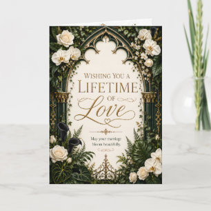 Cartão Saudações de Casamento Elegantes para uma Vida de