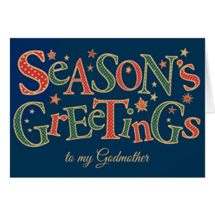 Cartão Saudações de Época para a Madrinha Vermelha Polkas