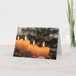 Cartão Saudações de Feliz Natal Romântica Alemã