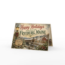 Saudações de Férias Nevadas em Fryeburg Maine