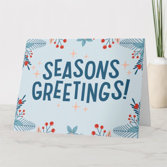 Cartão Saudações de Fim de Ano para todos nesta Temporada (Frente)