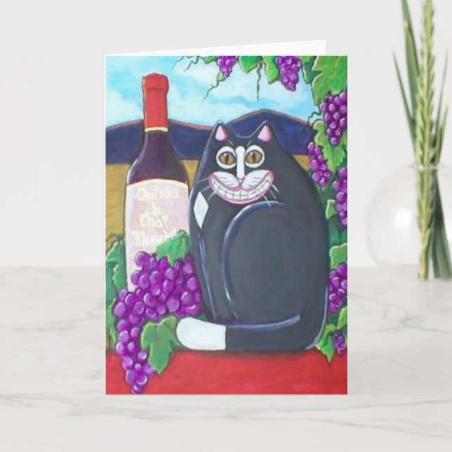 Cartão Saudações de Gato de Vinha (Frente)