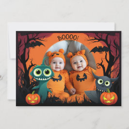 Cartão 👻 saudações de Halloween com fotos personalizadas