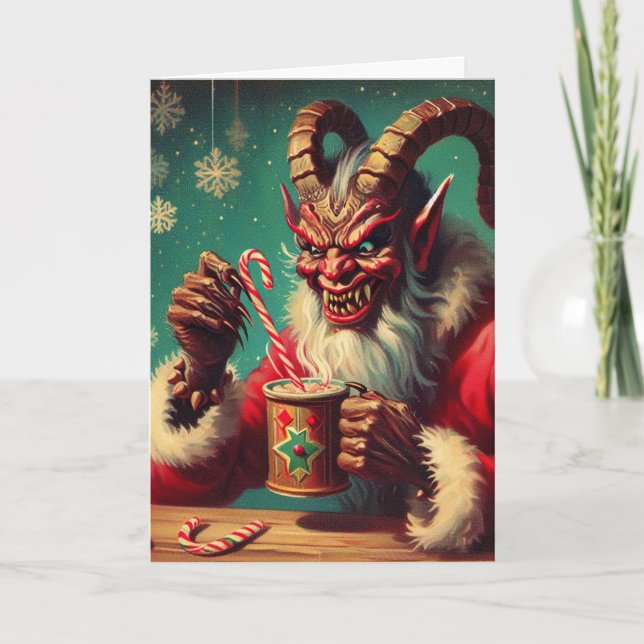 Cartão Saudações de Krampus (Frente)
