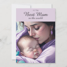 Saudações de Mãe e Bebê Fofo Melhor Mãe Sentimenta