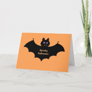 Cartão Saudações de Morcego de Halloween Assustador