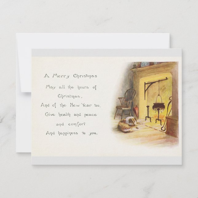 Cartão Saudações de natais vintages (Frente)