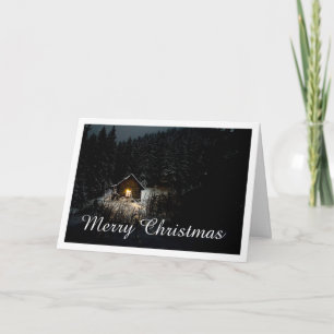 Cartão Saudações de Natal com Casa de Bruxa