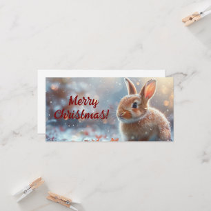 Cartão Saudações de Natal do Coelhinho Fofo