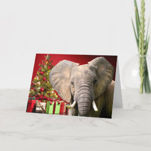 Cartão Saudações de Natal do Elefante